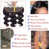 13x4 Ear to Ear Transparent HD Lace Frontal Closure Brazilian Body Wave Human Hair Frontal 150% Density 100% Brazilian Virgin Body Wave Hair Frontal Closures Natural Black Color(10Inch13x4 Frontal) view 2