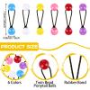 36 Pieces Hair Ties Balls Ponytail Holders Colorful Twin Bead Ponytail Balls 80s 90s Elastic Hair Accessories for Baby Kid(16 mm,Multicolor) view 2