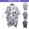 JenPen 6 Pcs Waterproof Hair Styling Cape Salon Barber Cape for Stylist Hairdresser Haircuting Adjustable, 47" x 59"(White Black Floral Print) view 2