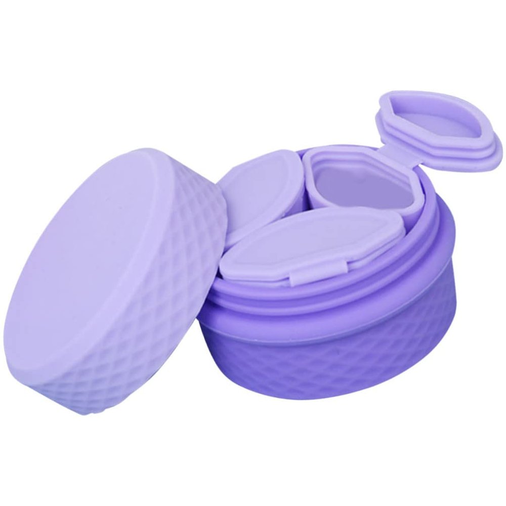 GLEAVI 1set Travel Cosmetic Jar Refillable Container for Makeup Ointments and Toiletries Lightweight Portable for Travel Camping and Business Trips Compartment Design
