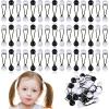 36 Pieces Hair Ties Balls Ponytail Holders Colorful Twin Bead Ponytail Balls 80s 90s Elastic Hair Accessories for Baby Kid(12 mm,Black, White, Clear) view 1