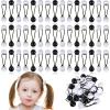 36 Pieces Hair Ties Balls Ponytail Holders Colorful Twin Bead Ponytail Balls 80s 90s Elastic Hair Accessories for Baby Kid(16 mm,Black, White, Clear) view 1