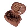 Alipher PU Leather Makeup Bag Creative Travel Cosmetic Bag Portable Toiletry Bag Travel Makeup Organizer Bag For Women Girls (Brown) view 1