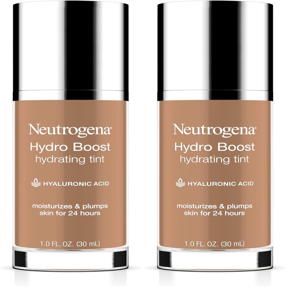 Neutrogena Hydro Boost Hydrating Tint with Hyaluronic Acid, Lightweight Water Gel Formula, Moisturizing, Oil-Free & Non-Comedogenic Liquid Foundation Makeup, 115 Cocoa Color 1.0 fl. oz (Pack of 2)
