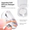 SAGEBIO Nail Art Stamper Clear Silicone Nails Stamping Jelly with Scraper Transparent Visible Body DIY Manicure Nail Art Tool B view 2