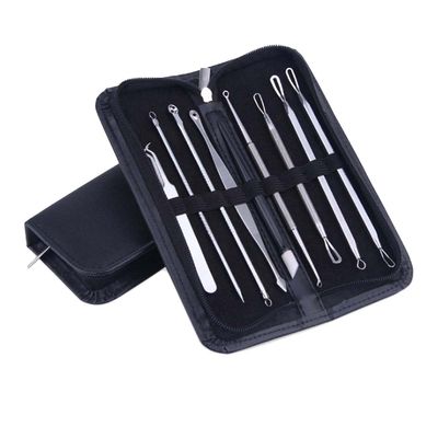Blackhead Remover Pimple Popper Tool Kit - (9 Piece Kit) - Professional Stainless Pimples Comedone Extractor Removal Tool