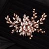 Teyglen Simple Full Rhinestones Bride Wedding Hair Comb Hair Pieces for Bride Bridal Crystal Side Hair Comb Hair Accessories for Women Girls (Rose gold) view 1