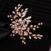 Teyglen Simple Full Rhinestones Bride Wedding Hair Comb Hair Pieces for Bride Bridal Crystal Side Hair Comb Hair Accessories for Women Girls (Rose gold) view 3