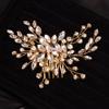 Teyglen Simple Full Rhinestones Bride Wedding Hair Comb Hair Pieces for Bride Bridal Crystal Side Hair Comb Hair Accessories for Women Girls (Gold) view 2