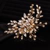 Teyglen Simple Full Rhinestones Bride Wedding Hair Comb Hair Pieces for Bride Bridal Crystal Side Hair Comb Hair Accessories for Women Girls (Gold) view 3