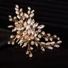 Teyglen Simple Full Rhinestones Bride Wedding Hair Comb Hair Pieces for Bride Bridal Crystal Side Hair Comb Hair Accessories for Women Girls (Gold) view 4