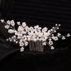 Teyglen Floral Pearl Crystal and Rhinestone Bridal Hair Comb for Brides and Women view 1