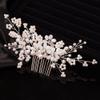 Teyglen Floral Pearl Crystal and Rhinestone Bridal Hair Comb for Brides and Women view 2
