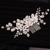 Teyglen Floral Pearl Crystal and Rhinestone Bridal Hair Comb for Brides and Women view 3