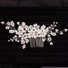 Teyglen Floral Pearl Crystal and Rhinestone Bridal Hair Comb for Brides and Women view 4