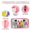 Iqimott Clear Patch Makeup Bag Mama Pouch, Preppy Personalized Chenille Letter Cosmetic Pouch for Travel, Nylon Waterproof Travel Essentials Zipper Toiletry Bags for Women Girls(MAMA, Pink) view 3