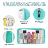 Iqimott Clear Patch Makeup Bag Hair Pouch, Preppy Personalized Chenille Letter Cosmetic Pouch for Travel, Nylon Waterproof Organizer Travel Essentials Zipper Toiletry Bags for Women Girls(Green) view 3