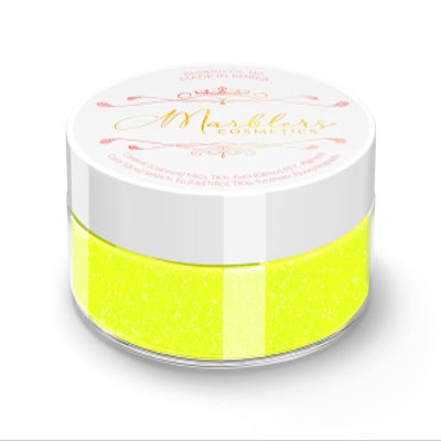 MARBLERS Neon Face & Body Glitter [Fluorescent Yellow] 0.18oz (5g) | Fine | Non-Toxic | Vegan | Cruelty-Free | Ethically Sourced | Festival Makeup | Eye, Hair, Nail, Eyeshadow | Cosmetic Grade