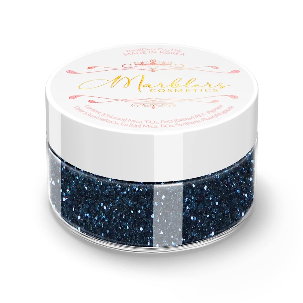 MARBLERS Twinkle Face & Body Glitter [Navy] 0.18oz (5g) | Fine | Non-Toxic | Vegan | Cruelty-Free | Festival, Rave & Party Makeup | Eye, Hair, Nail Polish, Eyeshadow | Nail Art | Gel Nail
