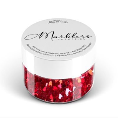 MARBLERS [Heart] Shape Glitter for Body & Face 0.11oz (3g) | Flake | Non-Toxic | Vegan | Cruelty-Free | Eyeshadow, Nail Polish, Nail Art | Festival, Rave & Party Makeup | Body & Face