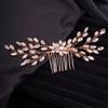 Teyglen Rhinestone Bride Wedding Hair Comb Bridal Crystal Side Comb Wedding Hair Accessories for Bride Headpiece Crystal Hair Piece Jewelry for Women(Rose gold) view 1