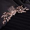 Teyglen Rhinestone Bride Wedding Hair Comb Bridal Crystal Side Comb Wedding Hair Accessories for Bride Headpiece Crystal Hair Piece Jewelry for Women(Rose gold) view 4