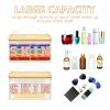 Iqimott Preppy Clear Makeup Bag Skin Pouch, Chenille Letter Cosmetic Bag for Women Girls, Nylon PVC Toiletry Storage Handbag, Travel Transparent Waterproof Zipper Pouch with Handle(Skin, Beige) view 4