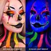 DE'LANCI Neon Eyeshadow Palette 24 Color + Lipstick Pallet 25 Color UV Blacklight Matte and Glitter Shade, Colorful Makeup Set for Christmas Halloween Cosplay Face Body Eyes Makeup Ket view 3