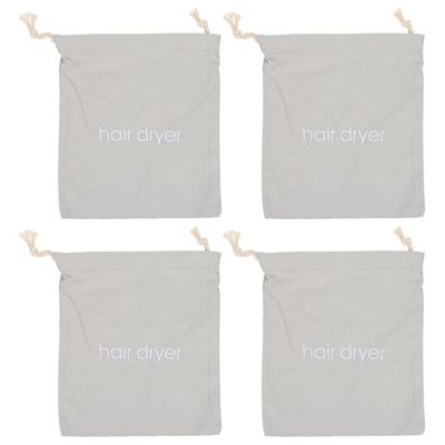 FOMIYES 4pcs Drawstring Hair Dryer Storage Bags Canvas Pouches for Travel Dust Hair Dryer Organizer Lightweight and for Use