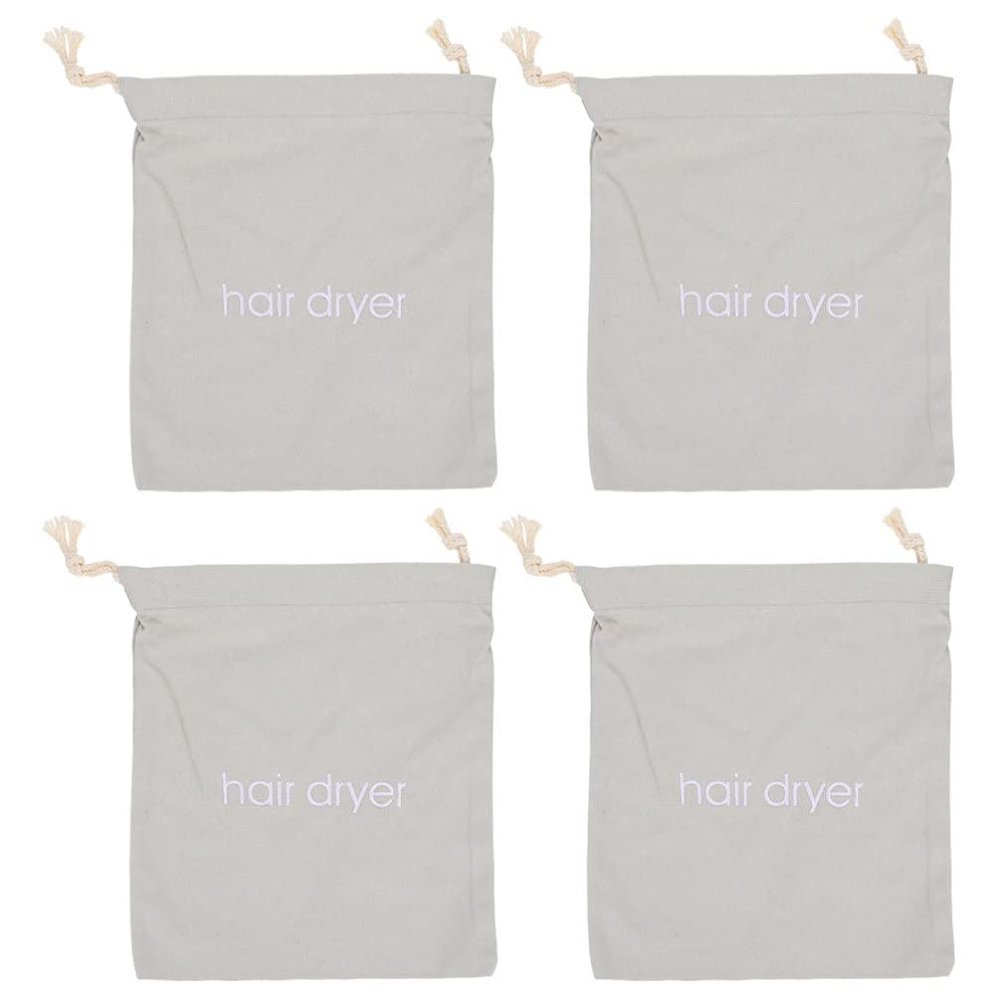 FOMIYES 4pcs Drawstring Hair Dryer Storage Bags Canvas Pouches for Travel Dust Hair Dryer Organizer Lightweight and for Use