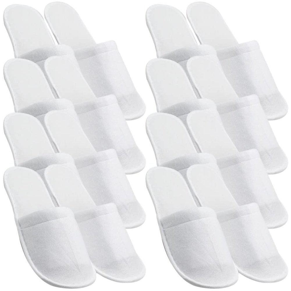 FRCOLOR 8pairs Disposable Non- Slippers for Hotel and Spa Guests Soft and Breathable Closed-toe Slippers for Men and Women for Hospitality and Salon Use