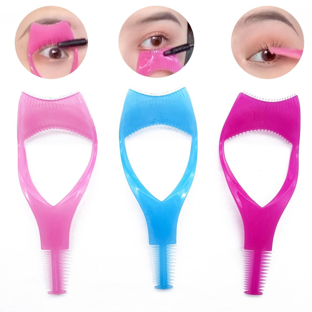 Mascara Shield Lash Buddy Applicator Tool NINGLASH 3 Pcs Lash Applicator Makeup Cosmetic Mascara Guard Eyelash Tool, 3 in 1 Eyelash Tool Upper Lower Eye Lash, Mascara Separator Tool Eyelash Comb
