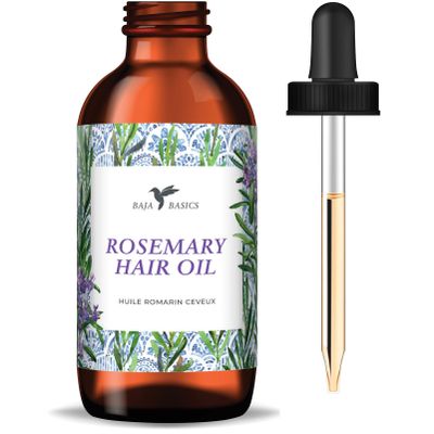 Baja Basics Organic Rosemary Oil: Hair Growth, Moisturizing for Split Ends & Dry Scalp, Hair Strengthening, All Hair Types, 2 oz
