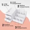 Peachic White Makeup Organizer With Drawers  Countertop Organizer for Cosmetics  Vanity Storage for Skincare, Lashes, Brushes, Nail Polish, Lotions, Lipstick, Makeup view 4
