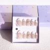 Light Rain Press on Nails - Milk, 3D Handmade white Reusable Gel UV Finished False nails, Hand-Painted with Design by Professional Manicurist, Medium Oval, Large Size view 2