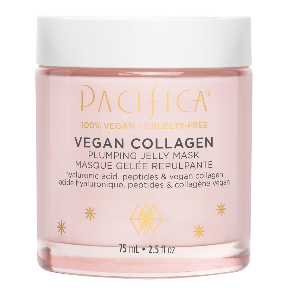 Pacifica Vegan Collagen Plumping Jelly Mask Overnight Hydrating Face Mask with Vegan Collagen, Squalane & Hyaluronic Acid, Deep Moisture for Plump, Dewy Skin, Glass Skin Glow, Clean Beauty Skincare