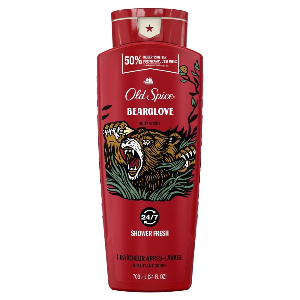 24 oz Bearglove Body Wash for Men, 24/7 Shower Clean by Old Spice