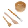 Healifty 1set Wooden Mask Bowl Natural Beauty Tools for Face Masks Gentle Applicator Brush Compact Portable for Home and Travel Facial Mixing Bowl Kit view 1