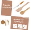 Healifty 1set Wooden Mask Bowl Natural Beauty Tools for Face Masks Gentle Applicator Brush Compact Portable for Home and Travel Facial Mixing Bowl Kit view 2