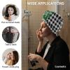 LEOSUCRE Microfiber Hair Towel Wrap Ultra Absorbent Hair Cap, St. Patrick's Day Hair Towel with Buttons Hair Drying Towel Turban Bath Hair Wrap for Woman 26x10in Lucky Clover on The Black White Grid view 2