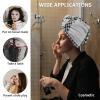 LEOSUCRE Microfiber Hair Towel Wrap Ultra Absorbent Hair Cap, Easter Hair Towel with Buttons Hair Drying Towel Turban Bath Hair Wrap for Woman 26x10in Every Welcome Bunny Black and White Plaid view 2