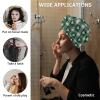 LEOSUCRE Microfiber Hair Towel Wrap Ultra Absorbent Hair Cap, St. Patrick's Day Hair Towel with Buttons Hair Drying Towel Turban Bath Hair Wrap for Woman 26x10in Clover Filling Green Buffalo Plaid view 2