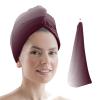 LEOSUCRE Microfiber Hair Towel Wrap Ultra Absorbent Hair Cap, Ombre Red Wine Hair Towel with Buttons Hair Drying Towel Turban Bath Hair Wrap for Woman 26x10in Vintage Farmhouse Backdrop view 1