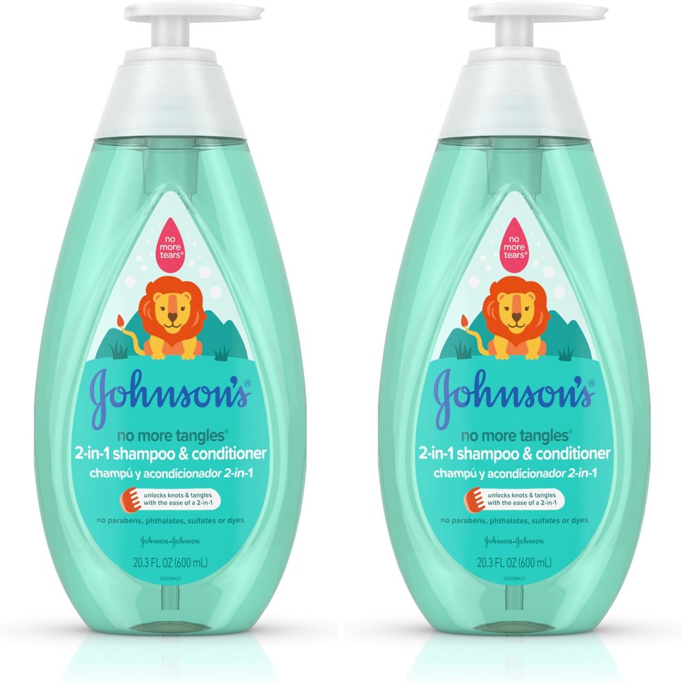 Johnson's 2-in-1 Shampoo & Conditioner, 20.3 fl. oz | Detangling Formula | For Kids | Tear-Free | Hypoallergenic