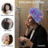 LEOSUCRE Microfiber Hair Towel Wrap Ultra Absorbent Hair Cap, Ombre Purple Marble Fluid Hair Towel with Buttons Hair Drying Towel Turban Bath Hair Wrap for Woman 26x10in view 2