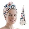 LEOSUCRE Microfiber Hair Towel Wrap Ultra Absorbent Hair Cap, Independence Day Hair Towel with Buttons Hair Drying Towel Turban Bath Hair Wrap for Woman 26x10in USA Gnomes Flag Burlap Backdrop view 1
