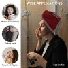 LEOSUCRE Microfiber Hair Towel Wrap Ultra Absorbent Hair Cap, Red Chinese Floral Style Hair Towel with Buttons Hair Drying Towel Turban Bath Hair Wrap for Woman 26x10in Simple Painting view 2