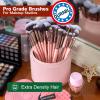 Bueart Design Labeled 30Pcs Professional Deluxe Makeup Brushes set with Extra large holder case for Foundation Face Blending Blush Concealers Eyeshadow view 4