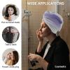 LEOSUCRE Microfiber Hair Towel Wrap Ultra Absorbent Hair Cap, Ombre Purple and White Hair Towel with Buttons Hair Drying Towel Turban Bath Hair Wrap for Woman 26x10in Gradient Color view 2