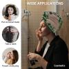 LEOSUCRE Microfiber Hair Towel Wrap Absorbent Hair Cap, Green Plaid Truck Clover Hair Towel with Buttons Hair Drying Towel Turban Bath Hair Wrap for Woman 26x10in St. Patricks Retro Wooden Grain view 2
